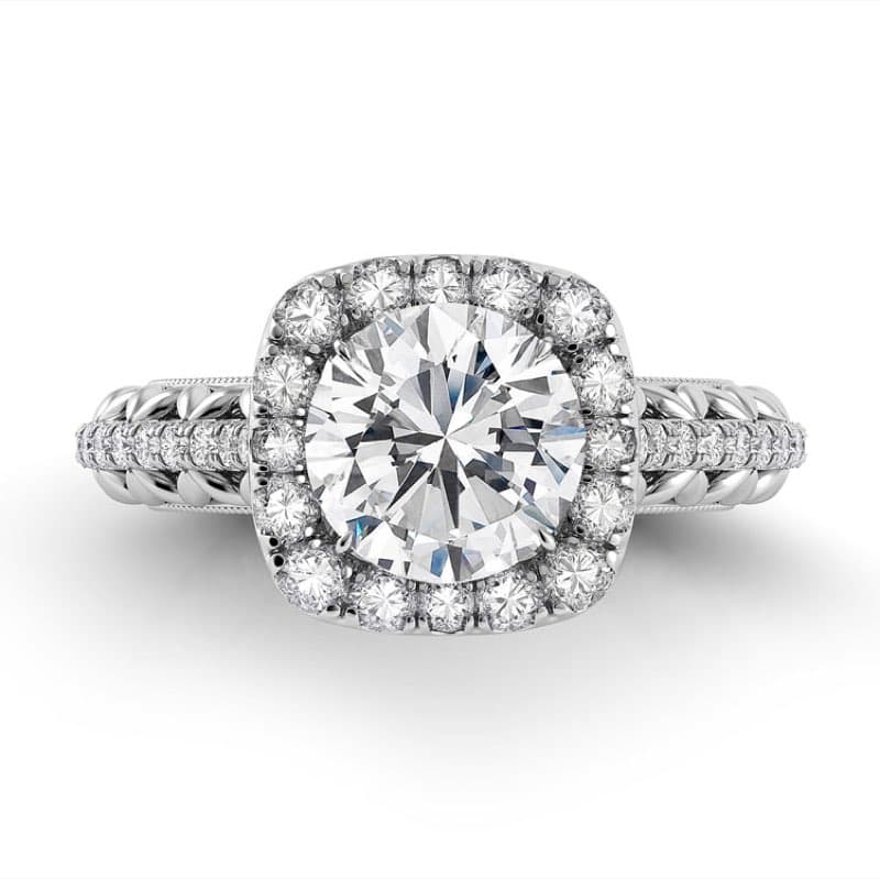 Petalo Single Shank Floral Engagement Ring