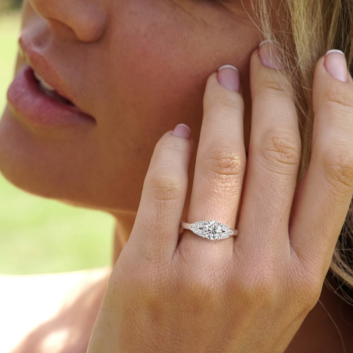 Norme de Estate Diamond Engagement Ring in 14k White