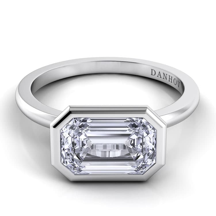 Per Lei Single Shank Asscher Engagement Ring