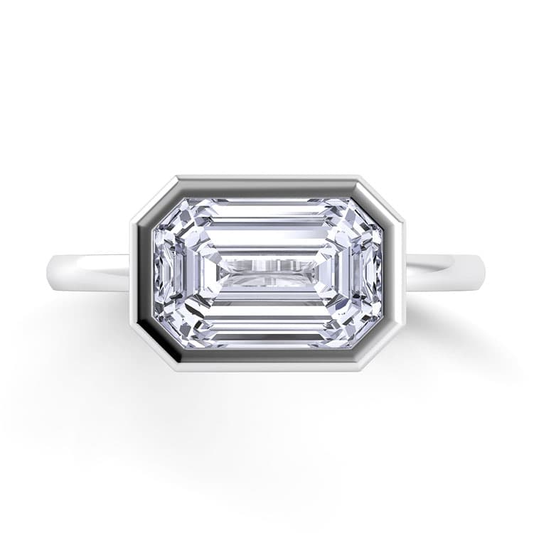 Per Lei Single Shank Asscher Engagement Ring