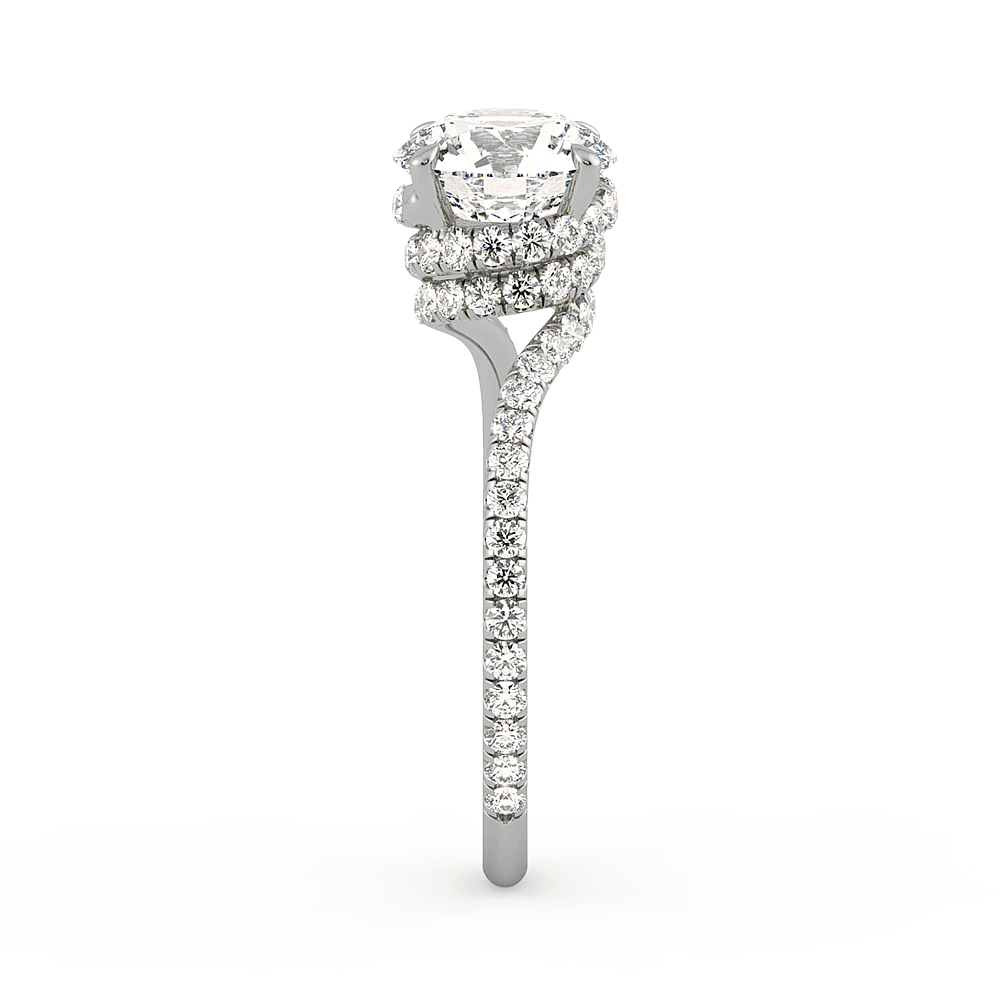 Abbraccio Swirl Diamond Engagement Ring
