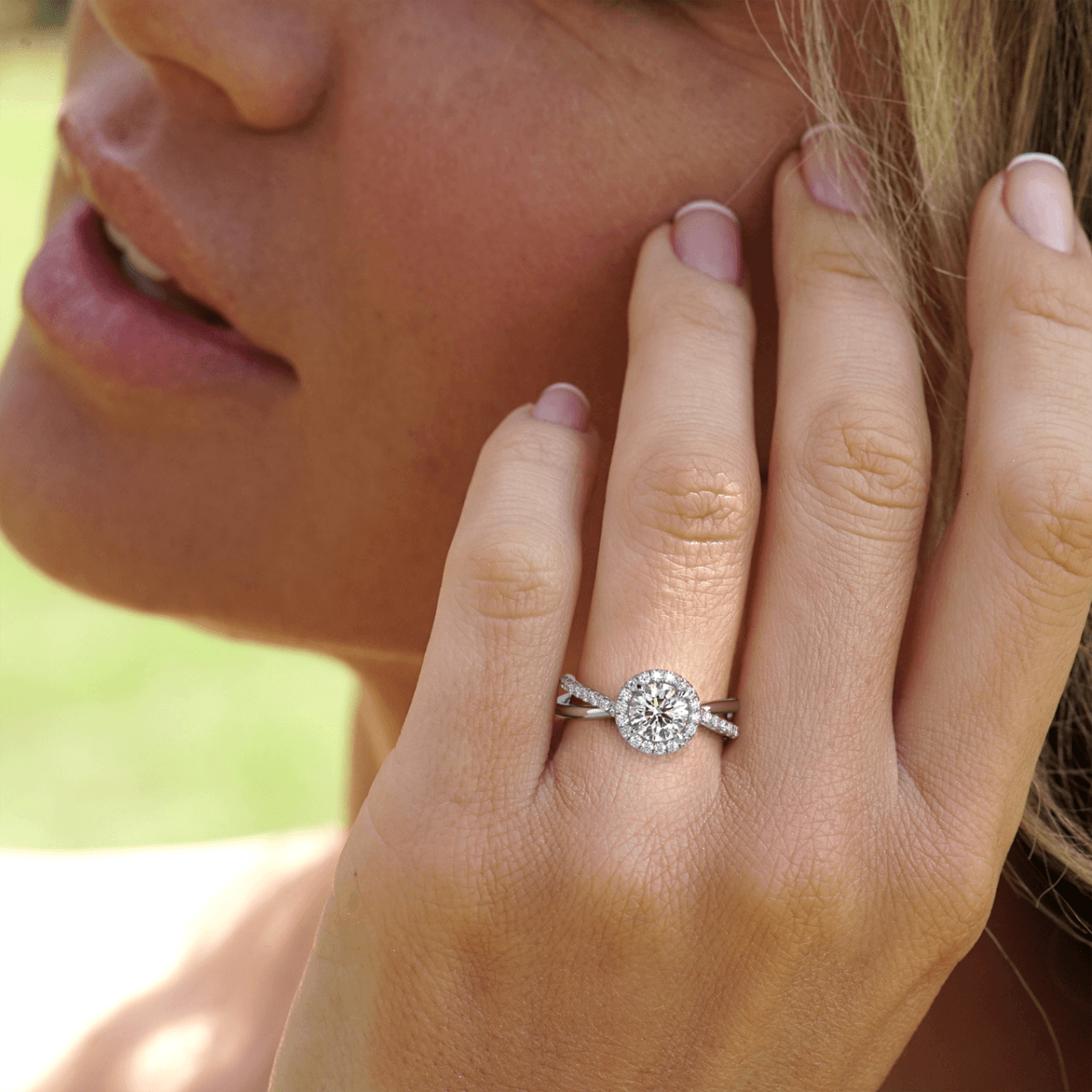 Unique Abbraccio Diamond Engagement Ring