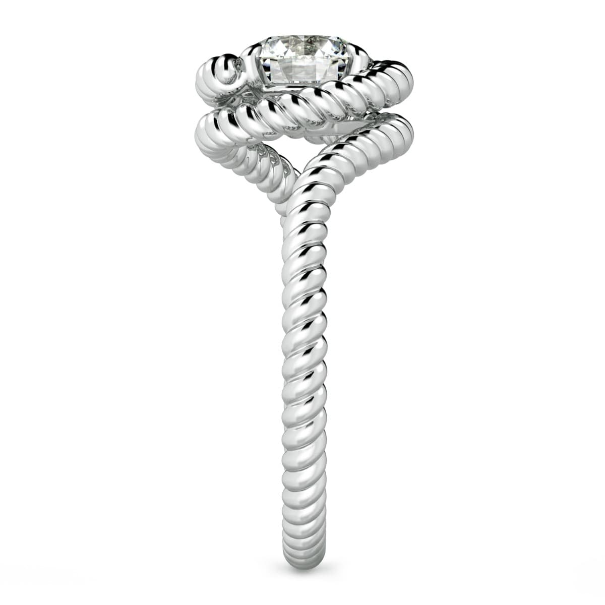 Abbraccio Braided Swirl Engagement Ring