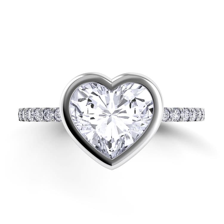 Per Lei Heart Shaped Diamond Engagement Ring