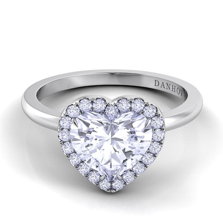 Per Lei Single Shank Heart Engagement Ring