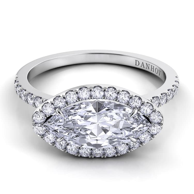 Per Lei Single Shank Marquise Engagement Ring