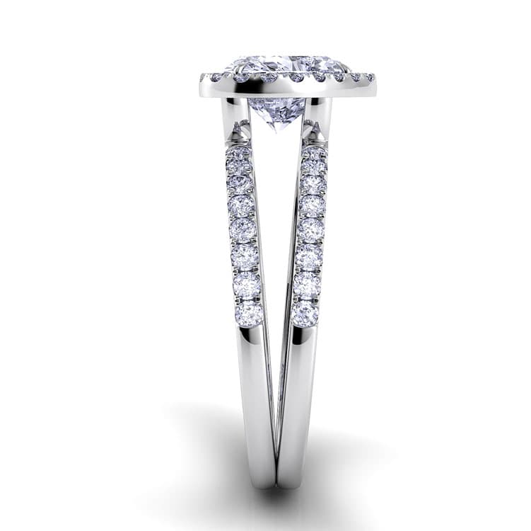 Per Lei Double Shank Heart Engagement Ring