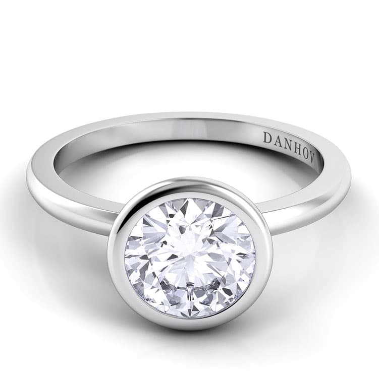 Per Lei Single Shank Emerald Engagement Ring
