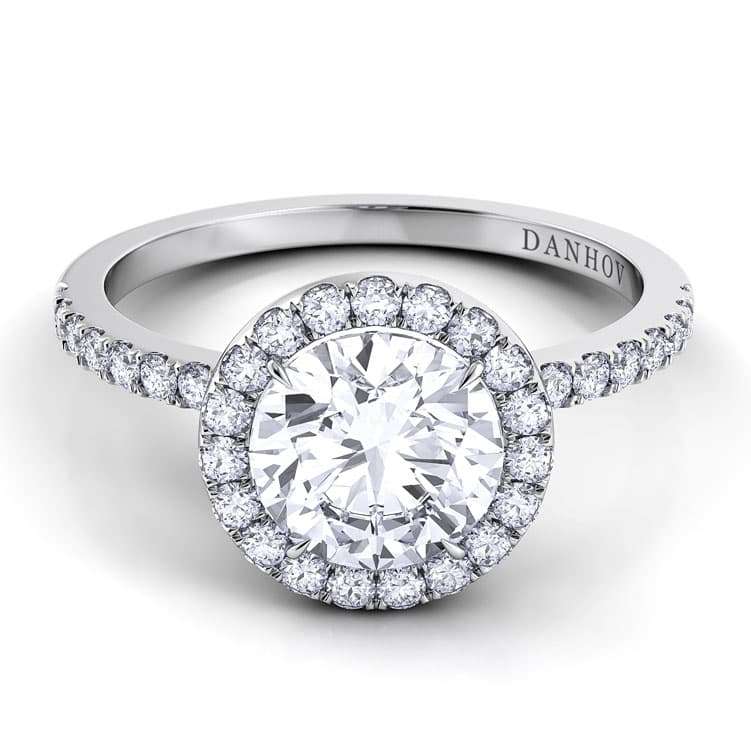 Per Lei Halo Diamond Engagement Ring