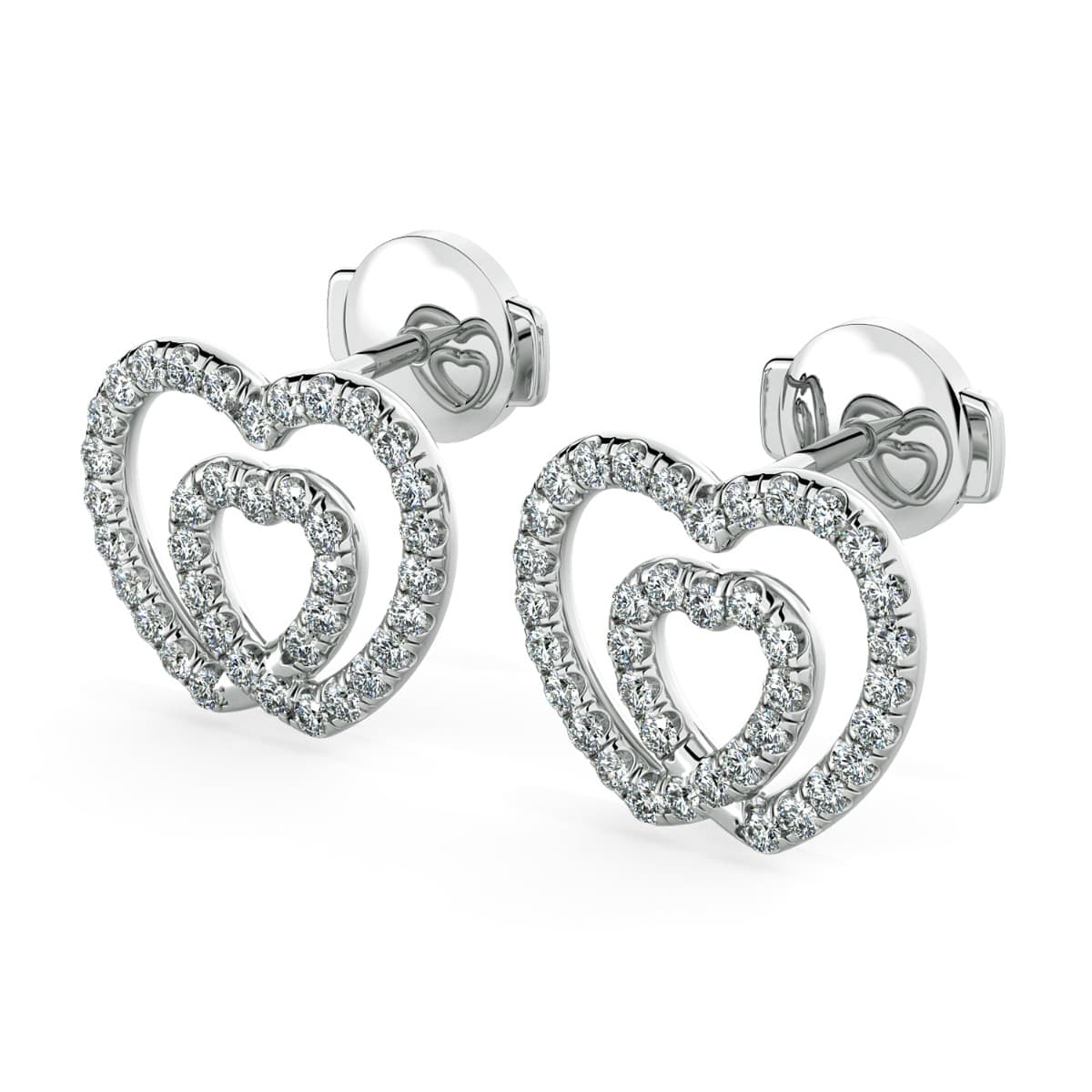 Norme de Double Heart Diamond Earrings