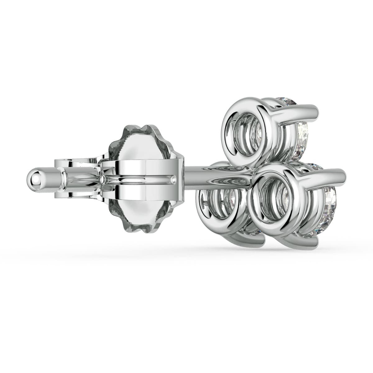 Trio Diamond Cluster Stud Earrings