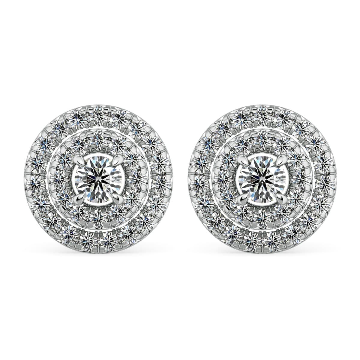Norme de Double Halo Natural Diamonds Earrings