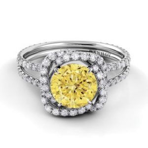 Yellow diamond engagement ring