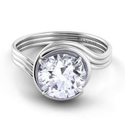 Danhov Abbraccio Award Winning Swirl Engagement Ring in 14k White Gold