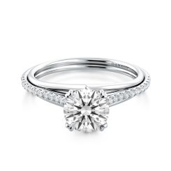 Danhov Unito Triple Shank Engagement Ring in 14k White Gold