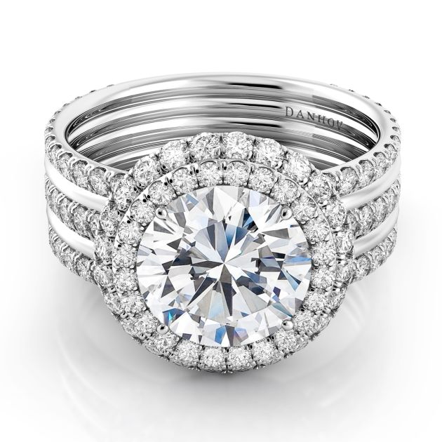 Danhov Couture Luxury Diamond Engagement Ring in 14k White Gold