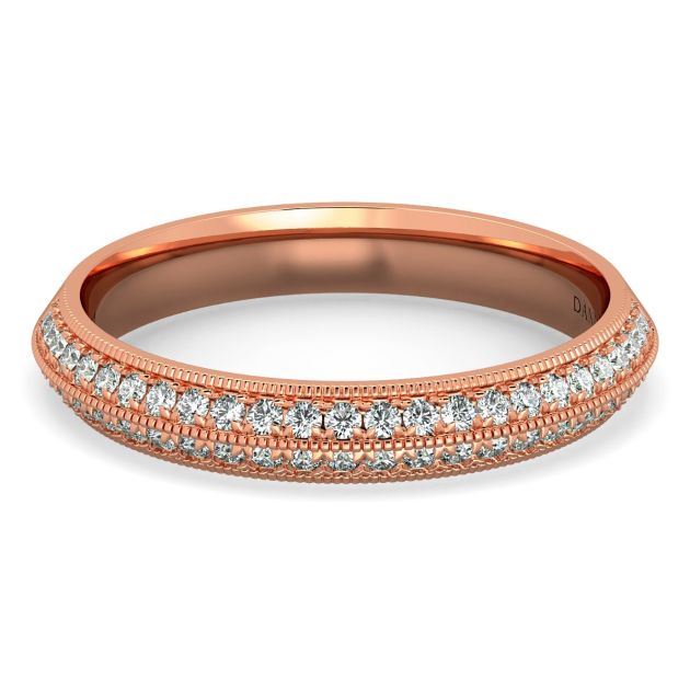 Danhov Classico Diamond Wedding Band in 14k Rose Gold