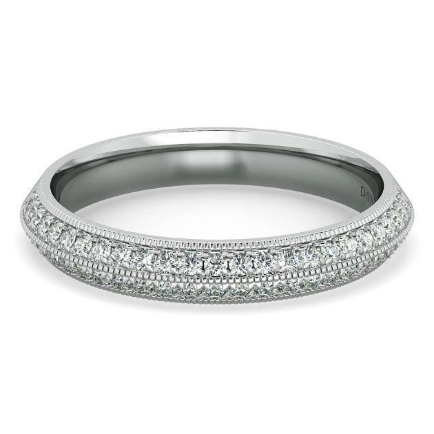 Danhov Classico Diamond Wedding Band in 18k White Gold