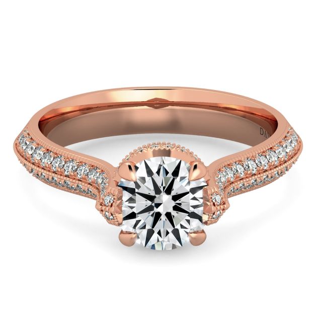 Danhov Classico Diamond Engagement Ring in 14k Rose Gold