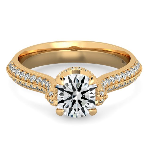 Danhov Classico Diamond Engagement Ring in 14k Yellow Gold