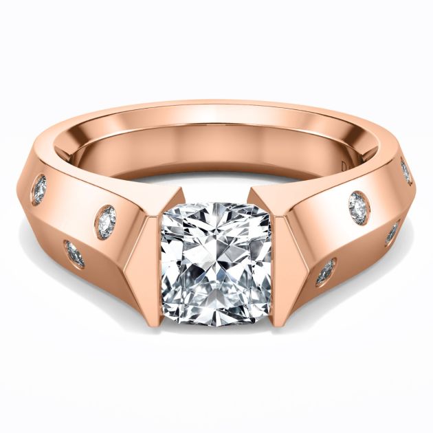 Danhov Tension Engagement Ring in 14k Rose Gold