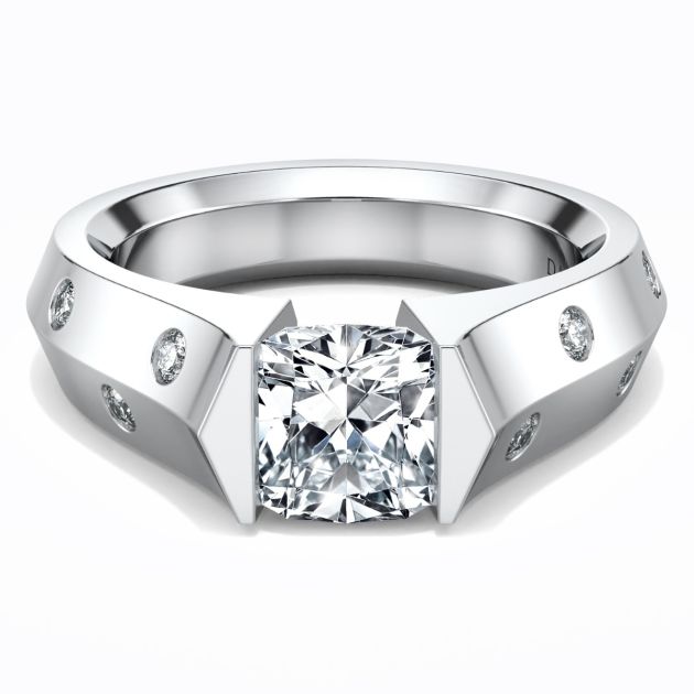 Danhov Tension Engagement Ring in 14k White Gold