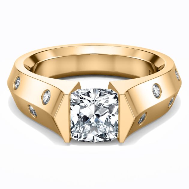 Danhov Tension Engagement Ring in 14k Yellow Gold