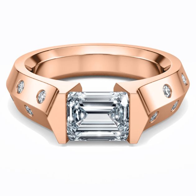 Danhov Tension Engagement Ring in 14k Rose Gold