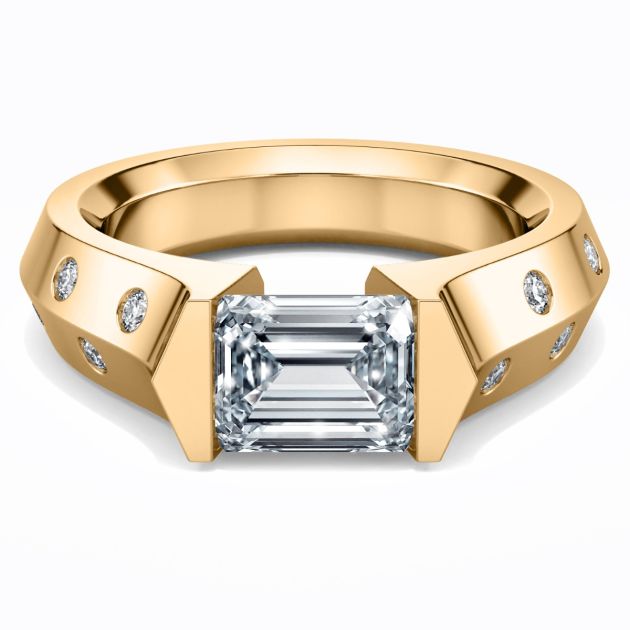 Danhov Tension Engagement Ring in 14k Yellow Gold