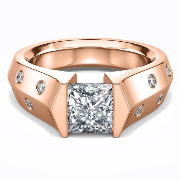 Danhov Tension Engagement Ring in 14k Rose Gold