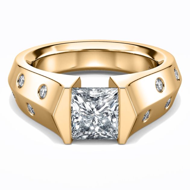 Danhov Tension Engagement Ring in 14k Yellow Gold