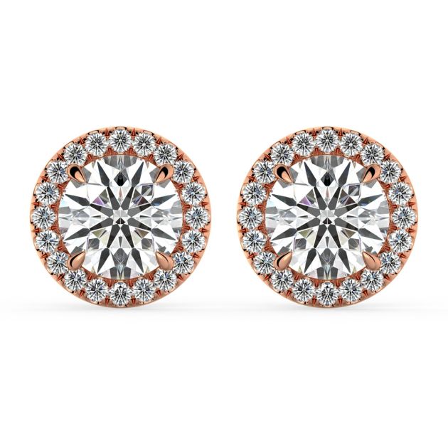 Norme de Danhov Halo Diamonds Earrings in 14k Rose Gold