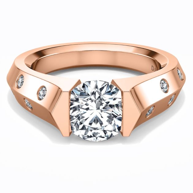 Danhov Tension Engagement Ring in 14k Rose Gold