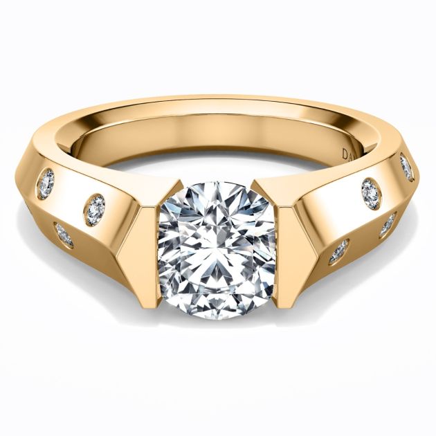 Danhov Tension Engagement Ring in 14k Yellow Gold