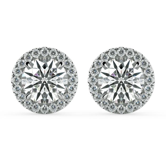 Norme de Danhov Halo Diamonds Earrings in Platinum