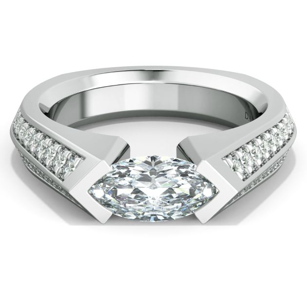 Danhov Voltaggio Engagement Ring in 14k White Gold