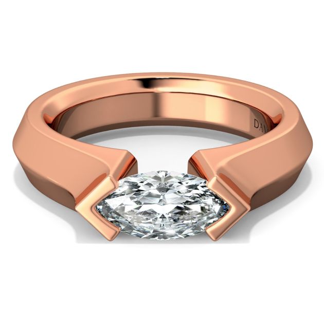 Danhov Tension Engagement Ring in 14k Rose Gold