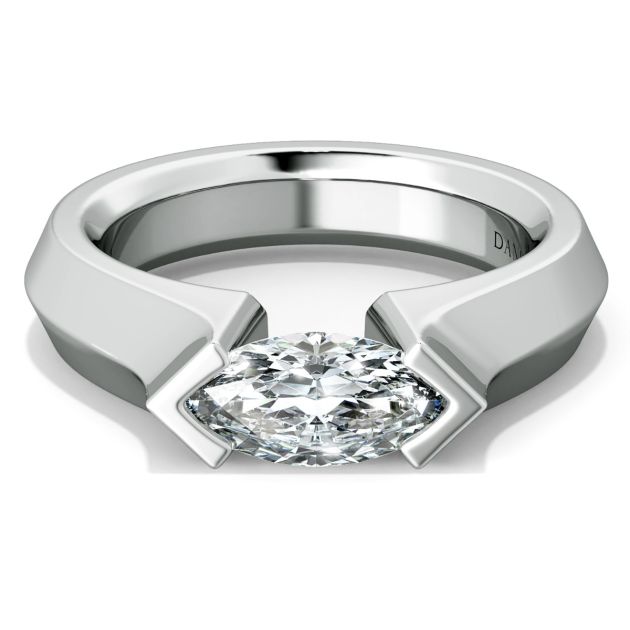 Danhov Tension Engagement Ring in 14k White Gold