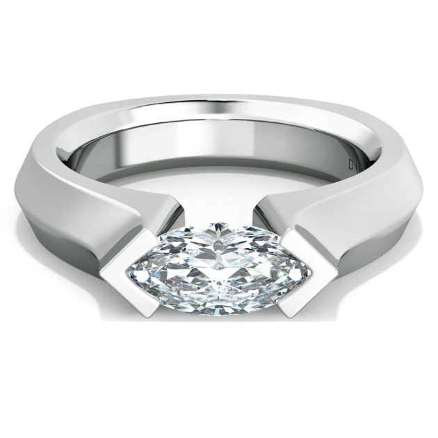 Danhov Tension Engagement Ring in 14k White Gold