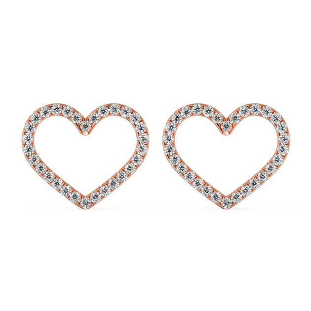Norme de Danhov Heart Diamonds Earrings in 14k Rose gold 