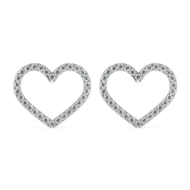 Norme de Danhov Heart Diamonds Earrings in Platinum  
