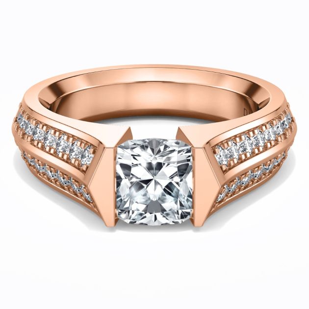 Danhov Tension Engagement Ring in 14k Rose Gold