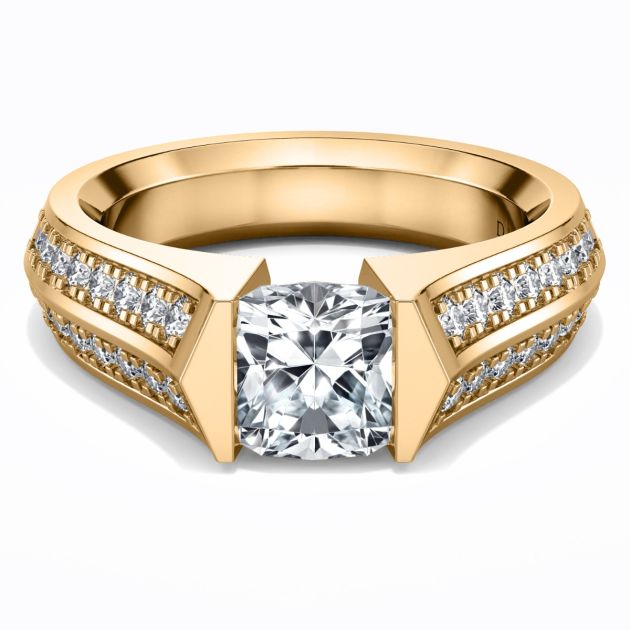 Danhov Tension Engagement Ring in 14k Yellow Gold