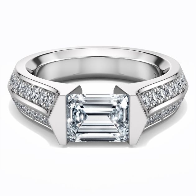 Danhov Tension Engagement Ring in 14k White Gold