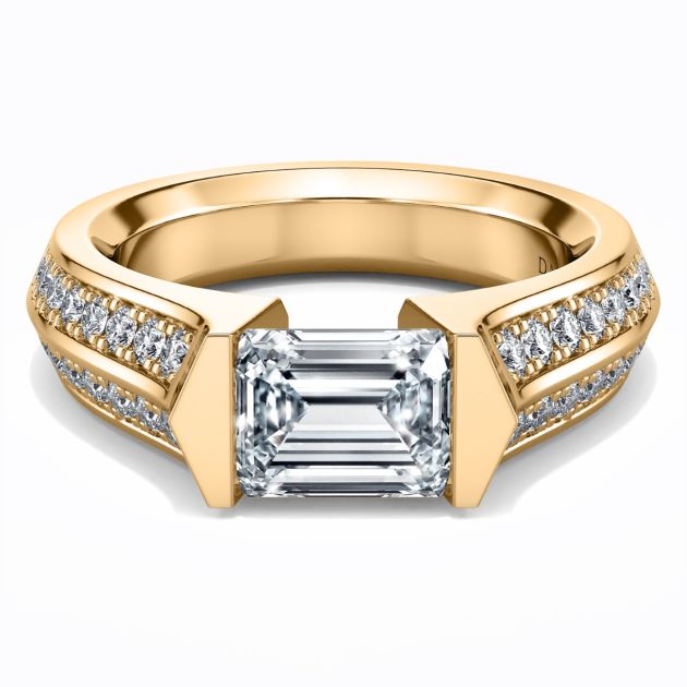Danhov Tension Engagement Ring in 14k Yellow Gold