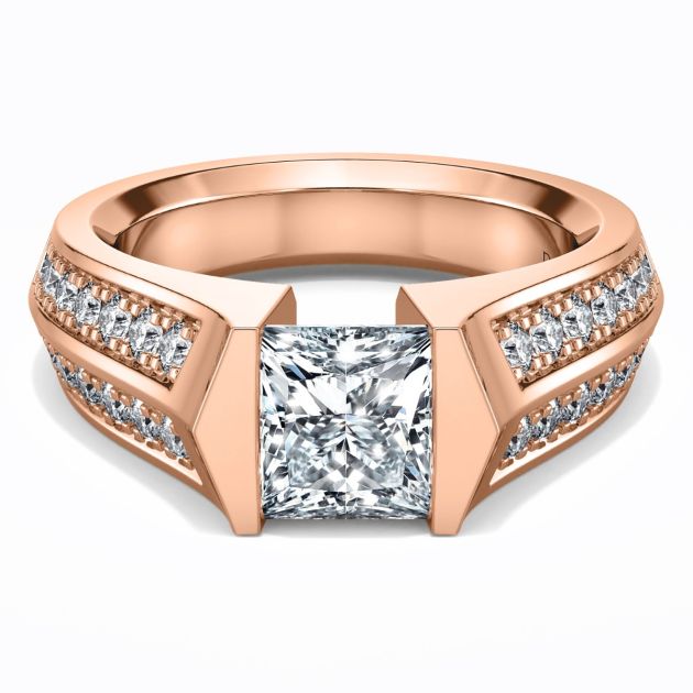 Danhov Tension Engagement Ring in 14k Rose Gold