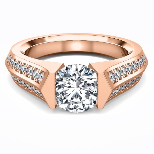 Danhov Tension Engagement Ring in 14k Rose Gold