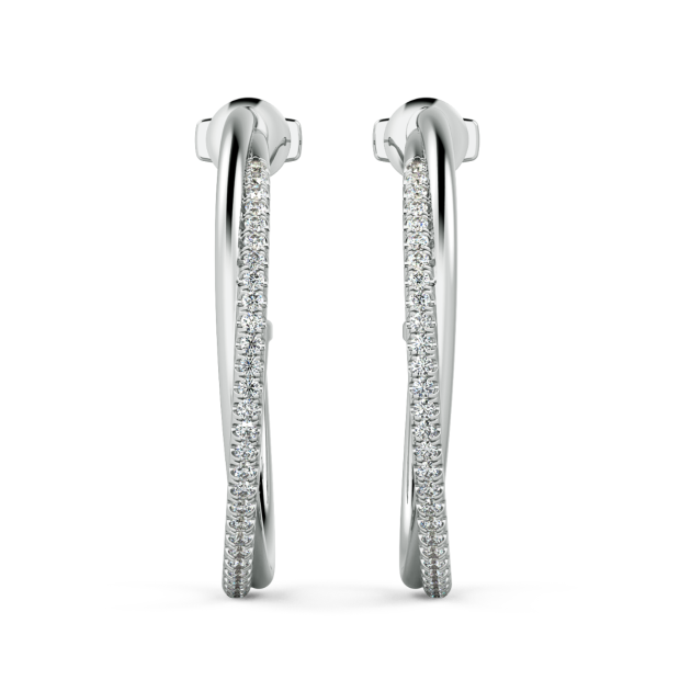 Norme de Danhov CrossOver Medium Hoop Earrings in 14k White Gold