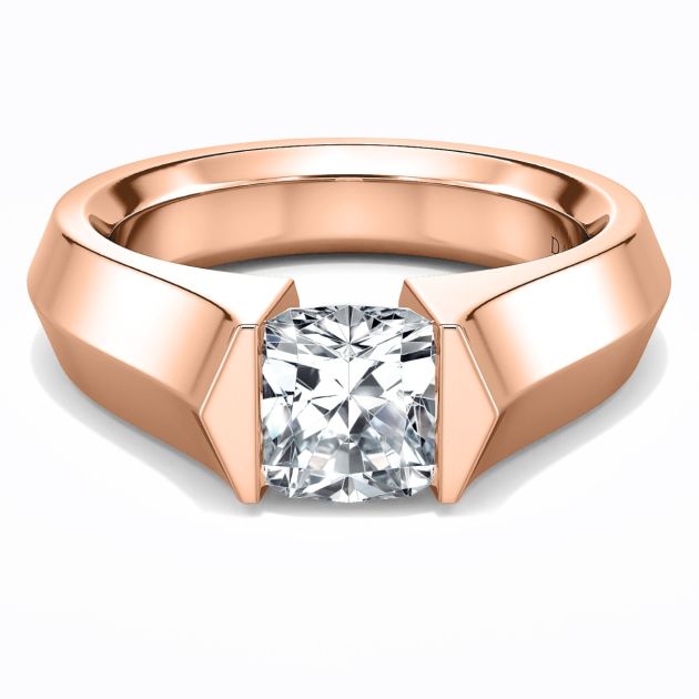 Danhov Tension Engagement Ring in 14k Rose Gold