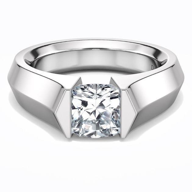 Danhov Tension Engagement Ring in 14k White Gold